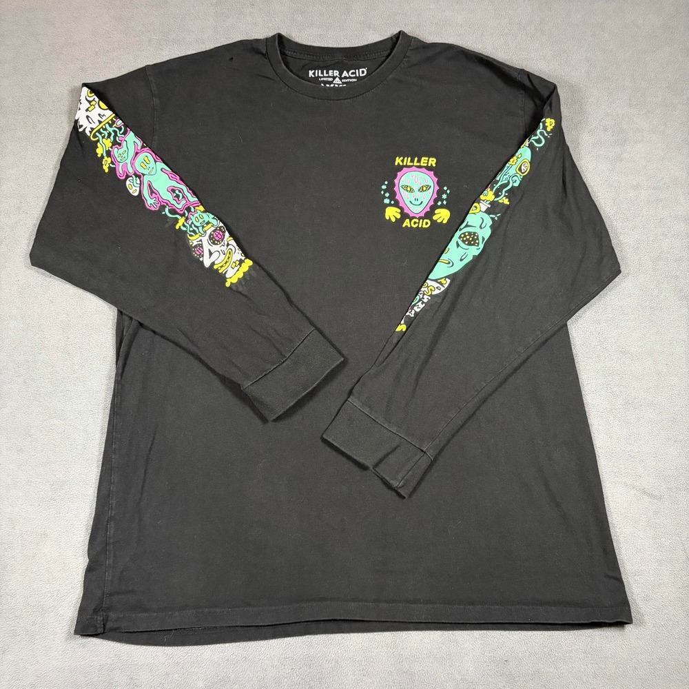 Killer Acid T-Shirt Mens XXL Black Long Sleeve No Bad Trips Graphic Tee